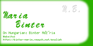 maria binter business card